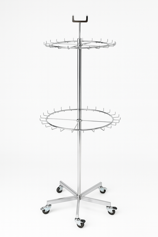 Chrome Two Tier Tie And Belt Rail With Wheels