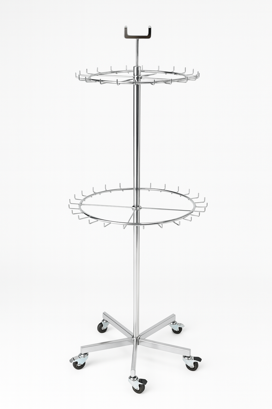 Chrome Two Tier Tie And Belt Rail With Wheels