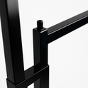 Heavy Duty 2-Way Straight Arm Clothing Rail – Adjustable Black Retail Display Stand  with Castors & Brakes