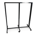 Heavy Duty 6-Way Waterfall Arm Clothing Rail – Adjustable Black Retail Display Stand  with Castors & Brakes