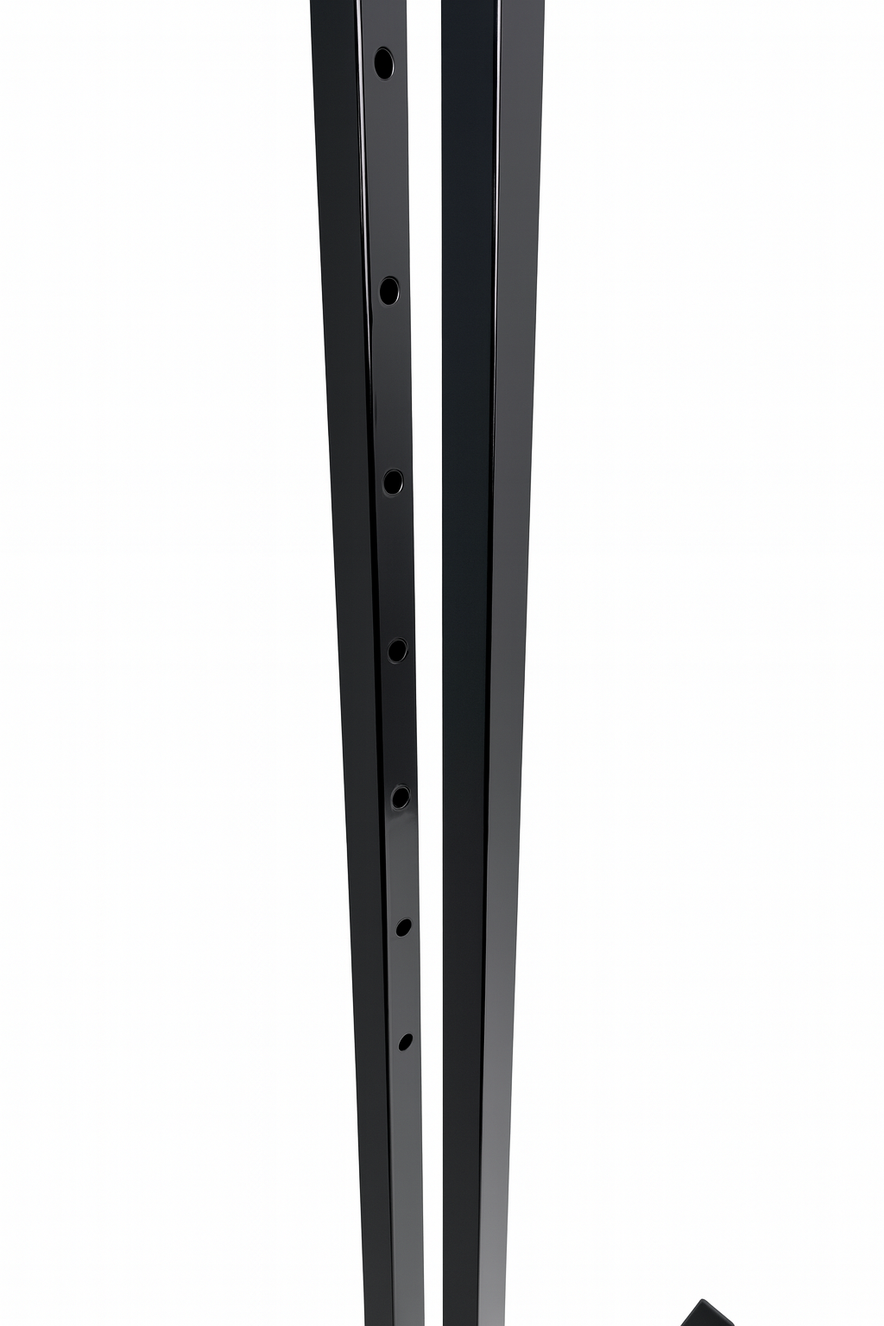 Heavy Duty 6-Way Waterfall Arm Clothing Rail – Adjustable Black Retail Display Stand  with Castors & Brakes