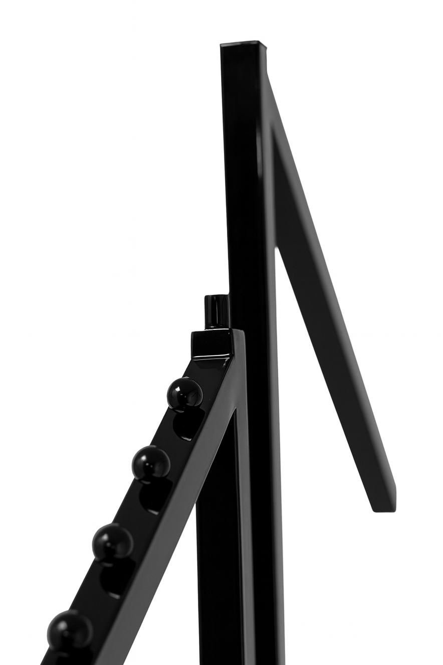 Heavy Duty 6-Way Waterfall Arm Clothing Rail – Adjustable Black Retail Display Stand  with Castors & Brakes