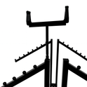 Heavy Duty 6-Way Waterfall Arm Clothing Rail – Adjustable Black Retail Display Stand  with Castors & Brakes