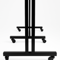 Heavy Duty 6-Way Step Arm Clothing Rail – Adjustable Black Retail Display Stand  with Castors & Brakes