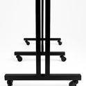 Heavy Duty 6-Way Waterfall Arm Clothing Rail – Adjustable Black Retail Display Stand  with Castors & Brakes