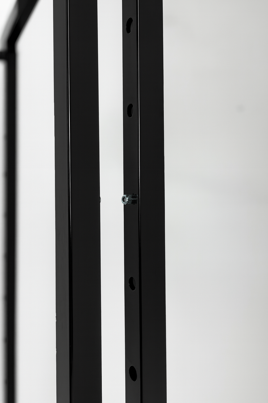Heavy Duty 6-Way Step Arm Clothing Rail – Adjustable Black Retail Display Stand  with Castors & Brakes