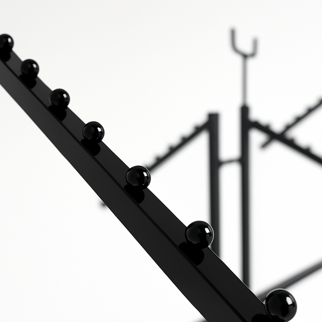 Heavy Duty 6-Way Waterfall Arm Clothing Rail – Adjustable Black Retail Display Stand  with Castors & Brakes