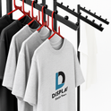 Heavy Duty 6-Way Waterfall Arm Clothing Rail – Adjustable Black Retail Display Stand  with Castors & Brakes
