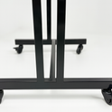 Heavy Duty 4-Way Step Arm Clothing Display Rail Stand –  Adjustable Black Retail Display Stand  with Castors & Brakes