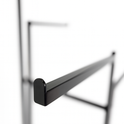 Heavy Duty 4-Way Straight Arm Clothing Rail – Adjustable Black Retail Display Stand  with Castors & Brakes