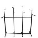 Heavy Duty 8-Way Straight Arm Clothing Rail – Adjustable Black Retail Display Stand  with Castors & Brakes