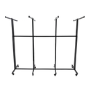 Heavy Duty 8-Way Straight Arm Clothing Rail – Adjustable Black Retail Display Stand  with Castors & Brakes