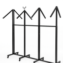Heavy Duty 8-Way Waterfall Arm Clothing Rail - Adjustable Black Retail Display Stand  with Castors & Brakes