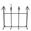 Heavy Duty 8-Way Waterfall Arm Clothing Rail - Adjustable Black Retail Display Stand  with Castors & Brakes