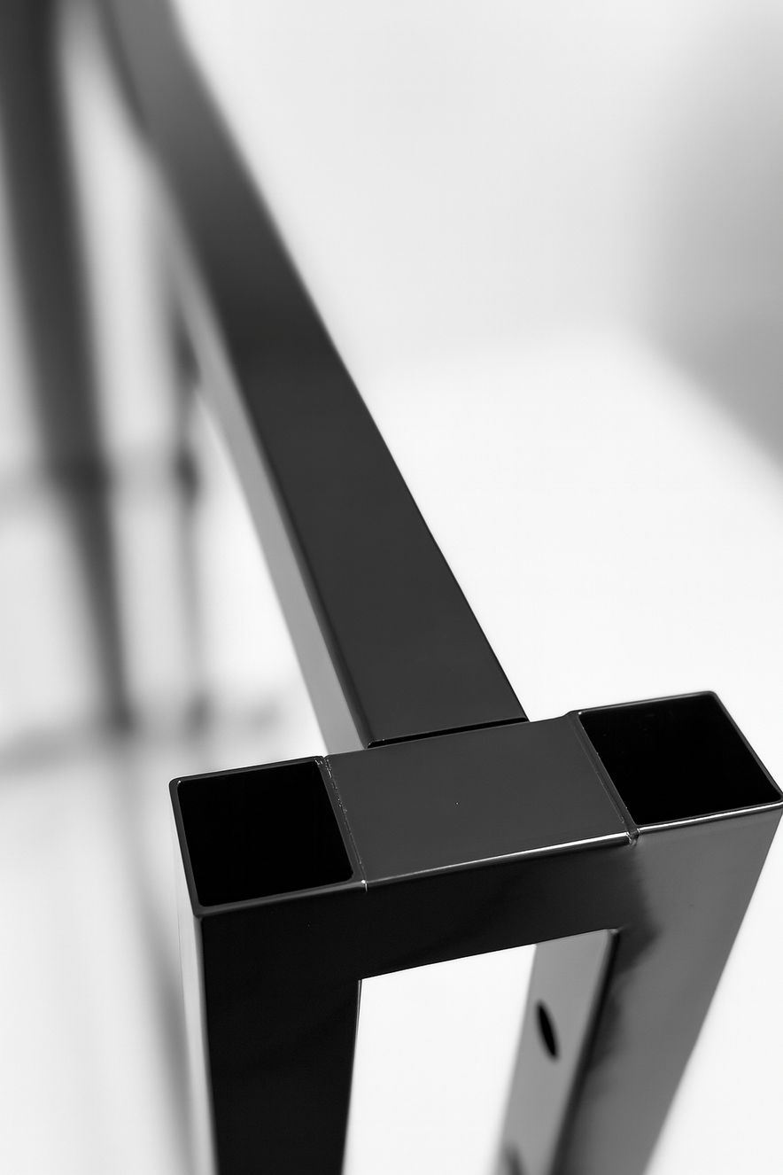 Heavy Duty 8-Way Waterfall Arm Clothing Rail - Adjustable Black Retail Display Stand  with Castors & Brakes