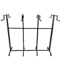 Heavy Duty 8-Way Step Arm Clothing Rail – Adjustable Black Retail Display Stand  with Castors & Brakes