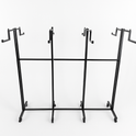 Heavy Duty 8-Way Step Arm Clothing Rail – Adjustable Black Retail Display Stand  with Castors & Brakes