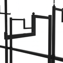 Heavy Duty 8-Way Step Arm Clothing Rail – Adjustable Black Retail Display Stand  with Castors & Brakes