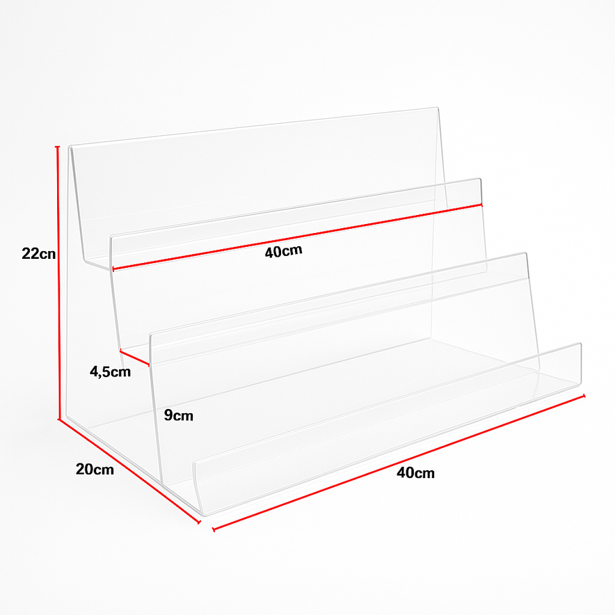 Small 3 tier acrylic with lip