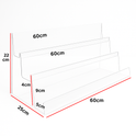 Large 3 tier acrylic with lip