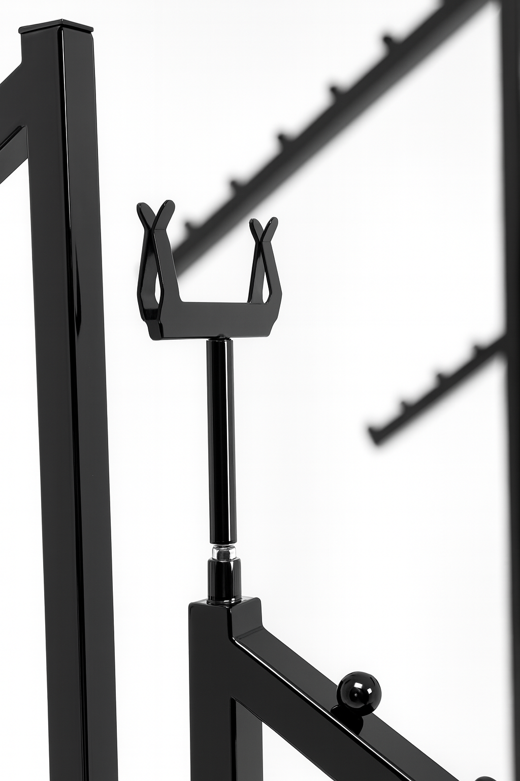Heavy Duty 8-Way Waterfall Arm Clothing Rail - Adjustable Black Retail Display Stand  with Castors & Brakes