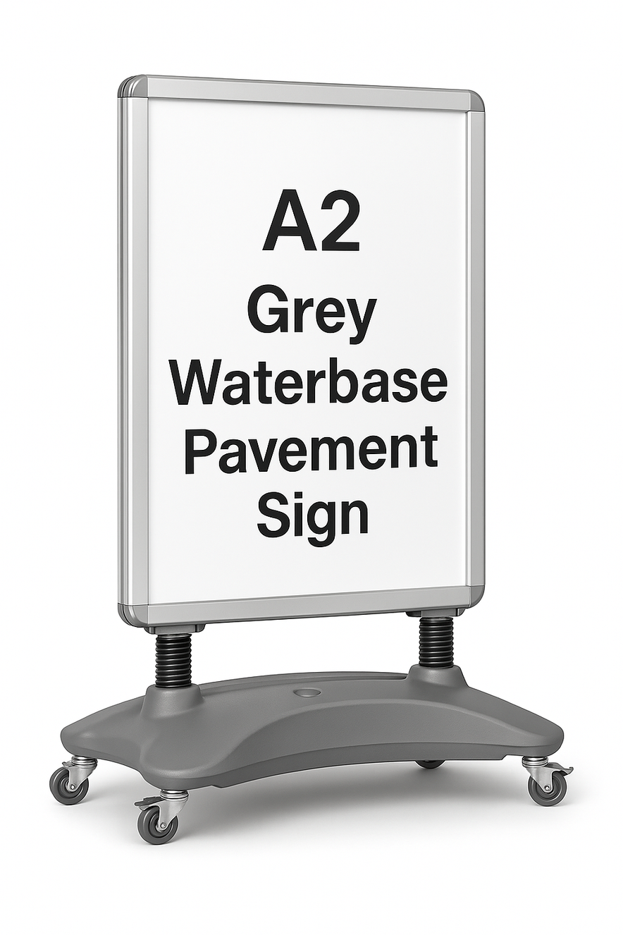 A2 Waterbase Portrait Pavement Sign – Metal Snap Frame A-Board for Posters