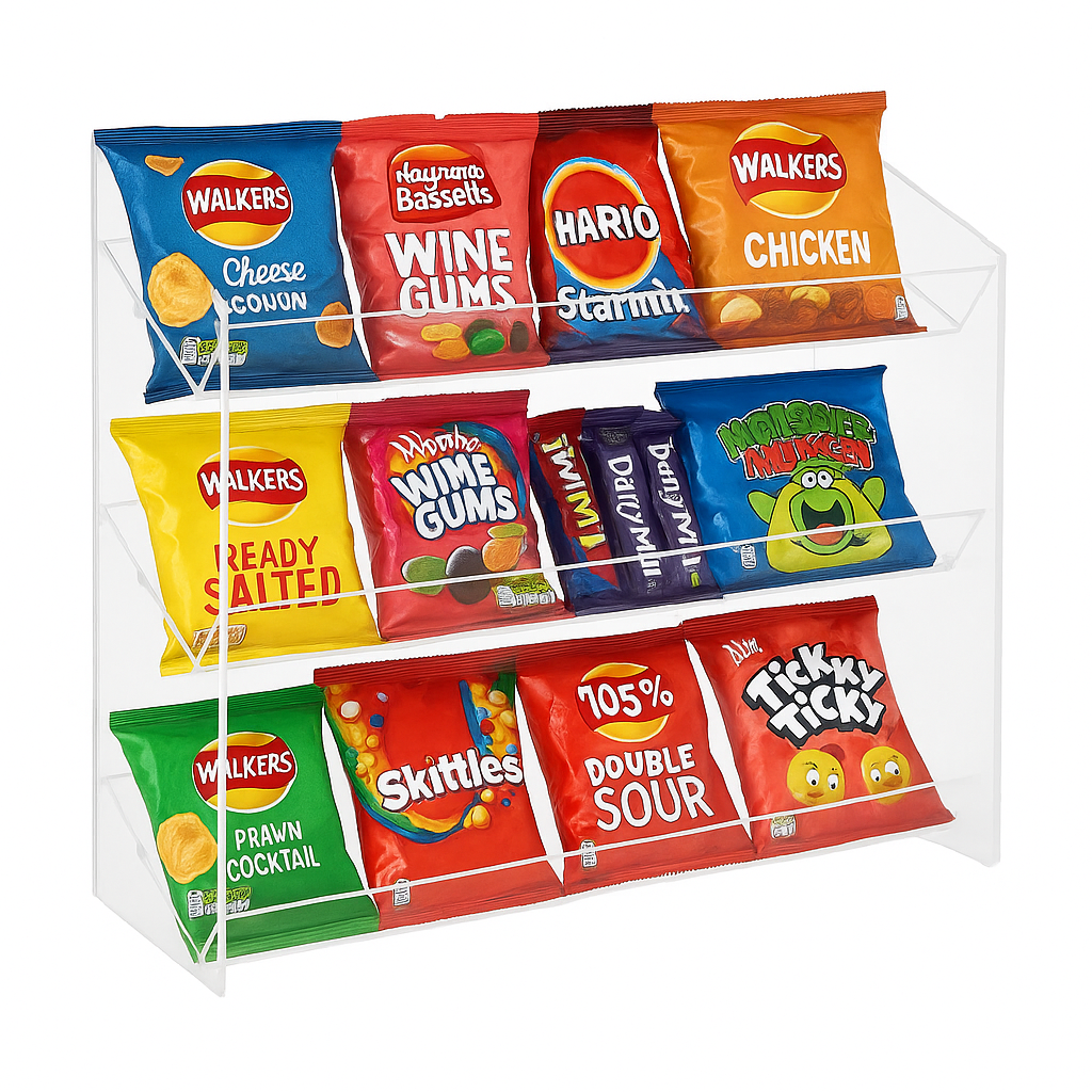 Clear Acrylic Confectionery Display Stand For Candy and Sweets Presentation
