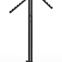 Heavy Duty 2-Way Sloping Arm Clothing Rail – Adjustable Black Retail Display Stand  with Castors & Brakes