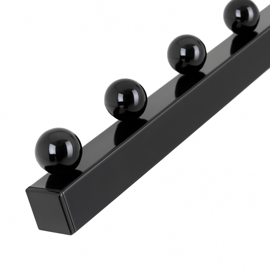 Heavy Duty 2-Way Sloping Arm Clothing Rail – Adjustable Black Retail Display Stand  with Castors & Brakes