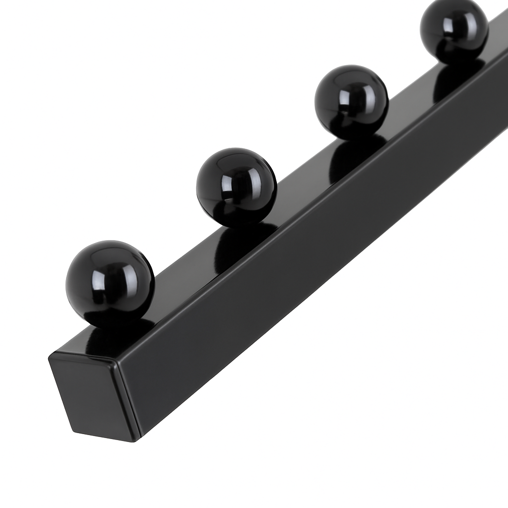 Heavy Duty 8-Way Waterfall Arm Clothing Rail - Adjustable Black Retail Display Stand  with Castors & Brakes