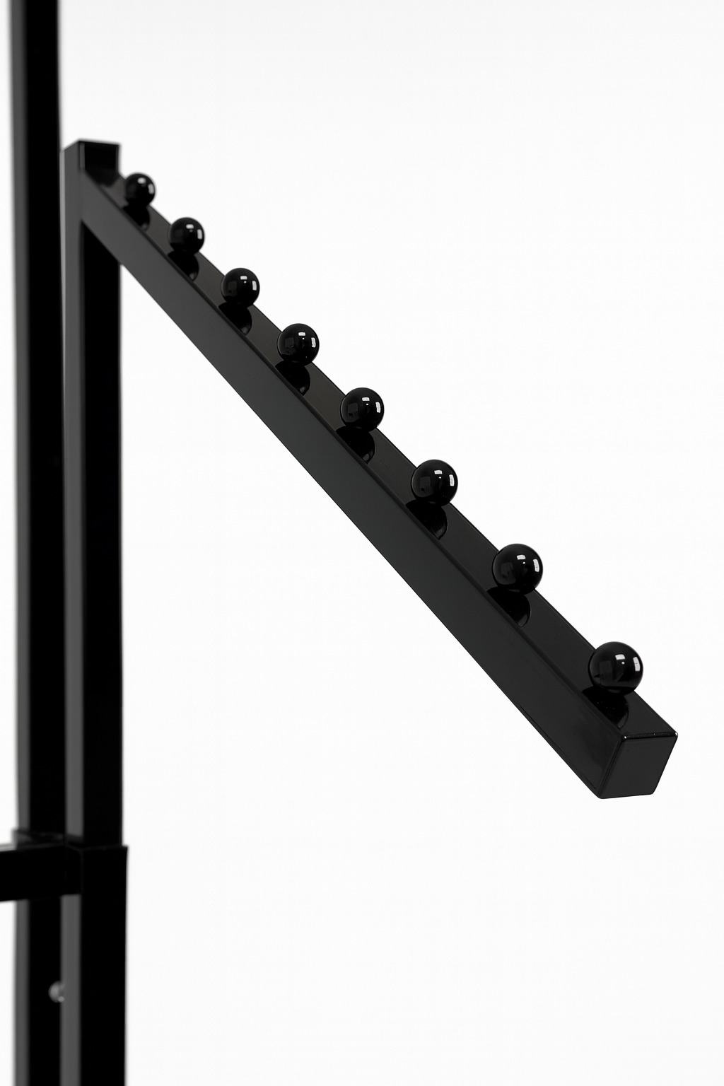 Heavy Duty 2-Way Sloping Arm Clothing Rail – Adjustable Black Retail Display Stand  with Castors & Brakes