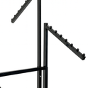 Heavy Duty 4-Way Waterfall Arm Clothing Rail – Adjustable Black Retail Display Stand  with Castors & Brakes
