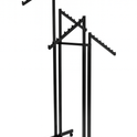 Heavy Duty 4-Way Waterfall Arm Clothing Rail – Adjustable Black Retail Display Stand  with Castors & Brakes