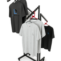 Heavy Duty 4-Way Waterfall Arm Clothing Rail – Adjustable Black Retail Display Stand  with Castors & Brakes