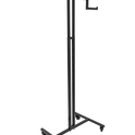 Heavy Duty 2-Way Step Arm Clothing Rail – Adjustable Black Retail Display Stand  with Castors & Brakes