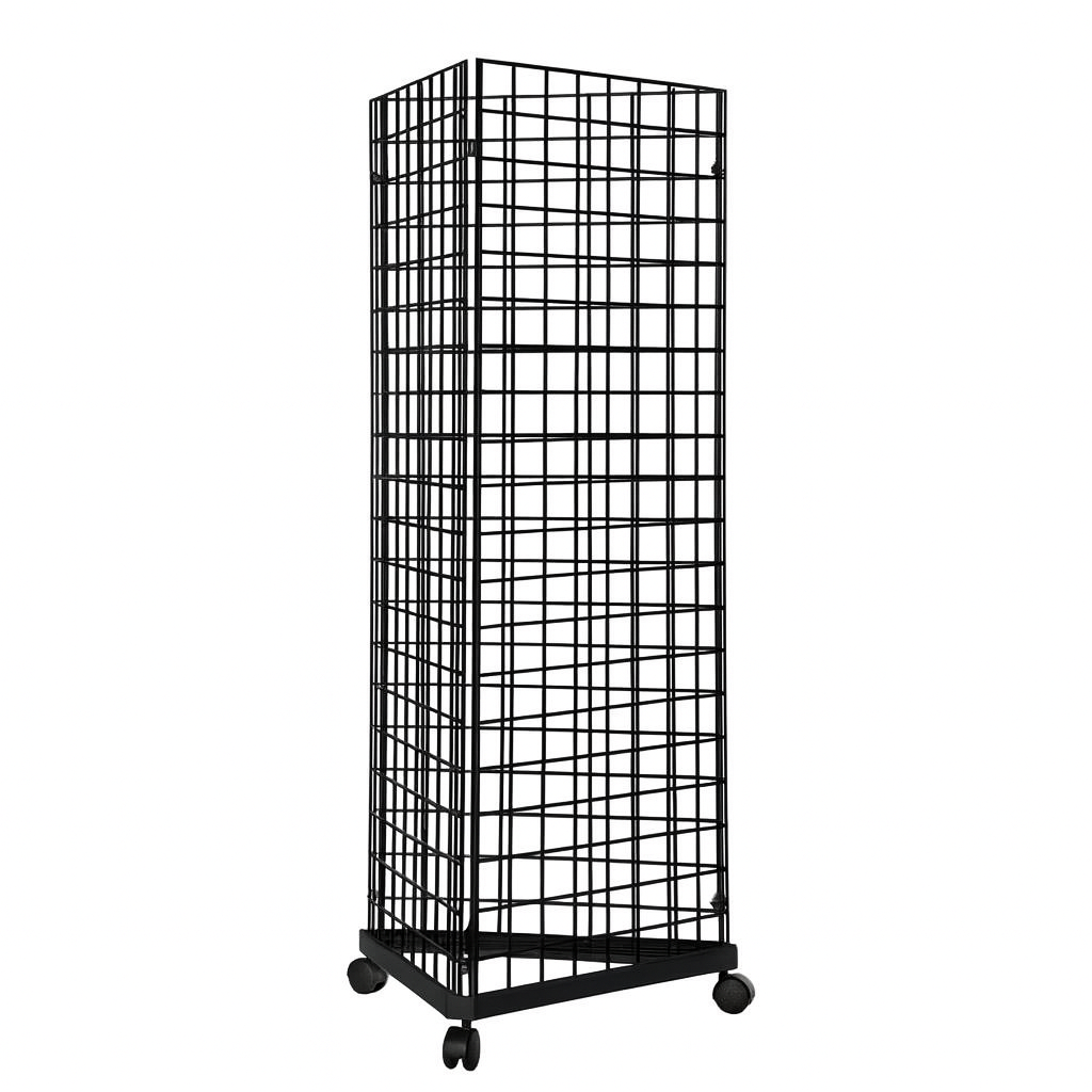 7ft Black Three-Way Grid Mesh Stand