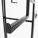 Heavy Duty 4-Way Step Arm Clothing Display Rail Stand –  Adjustable Black Retail Display Stand  with Castors & Brakes