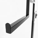 Heavy Duty 2-Way Step Arm Clothing Rail – Adjustable Black Retail Display Stand  with Castors & Brakes