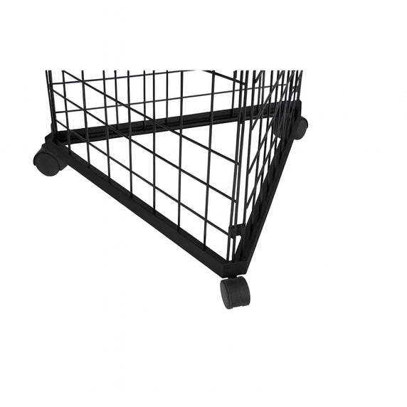 4ft Black Three-Way Grid Mesh Stand With Euro Hooks Included 75x