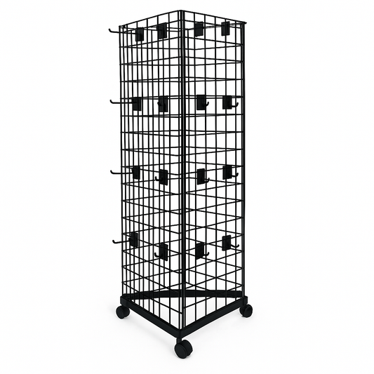 5ft Black Three-Way Grid Mesh Stand With Euro Hooks Included 105