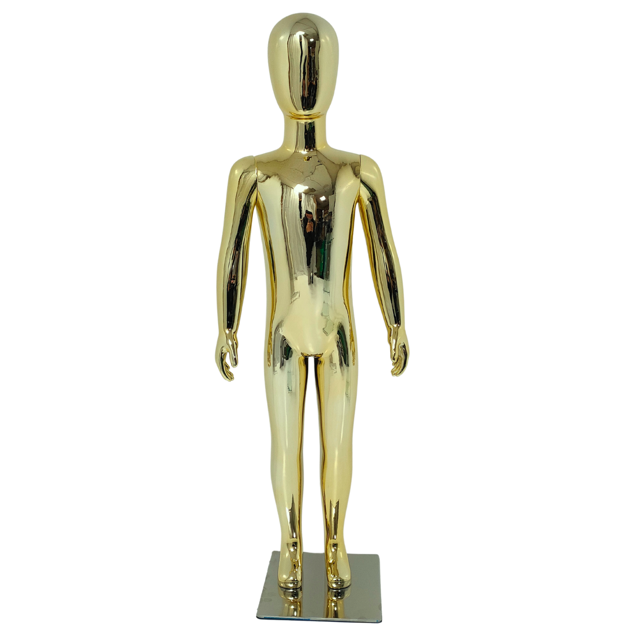 Gold Child Mannequin: Eco-Friendly Design with Rotatable Arms for Retail Displays