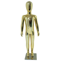 Gold Child Mannequin: Eco-Friendly Design with Rotatable Arms for Retail Displays
