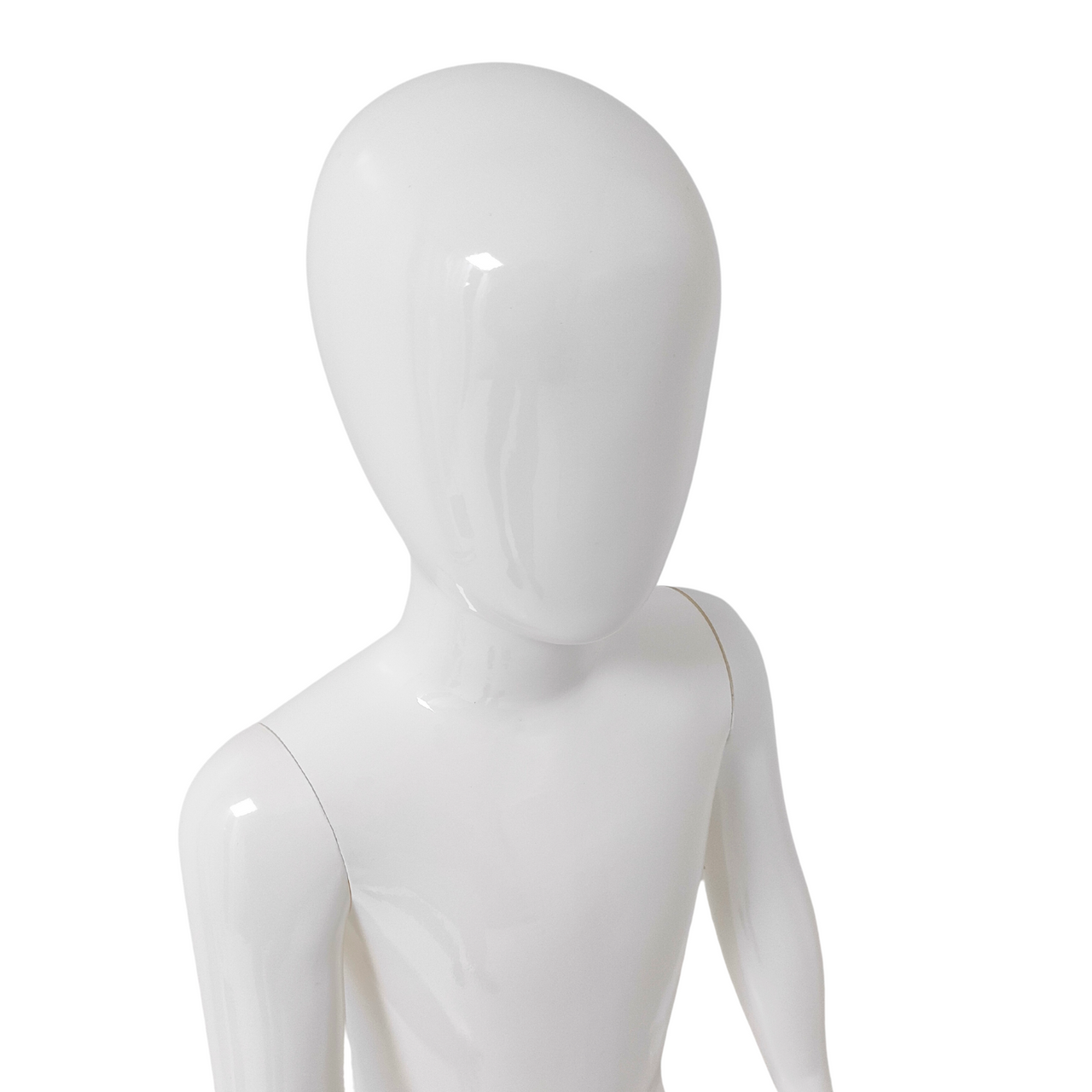 Childs Plastic Egg Head Display Mannequin – Glossy White-116cm