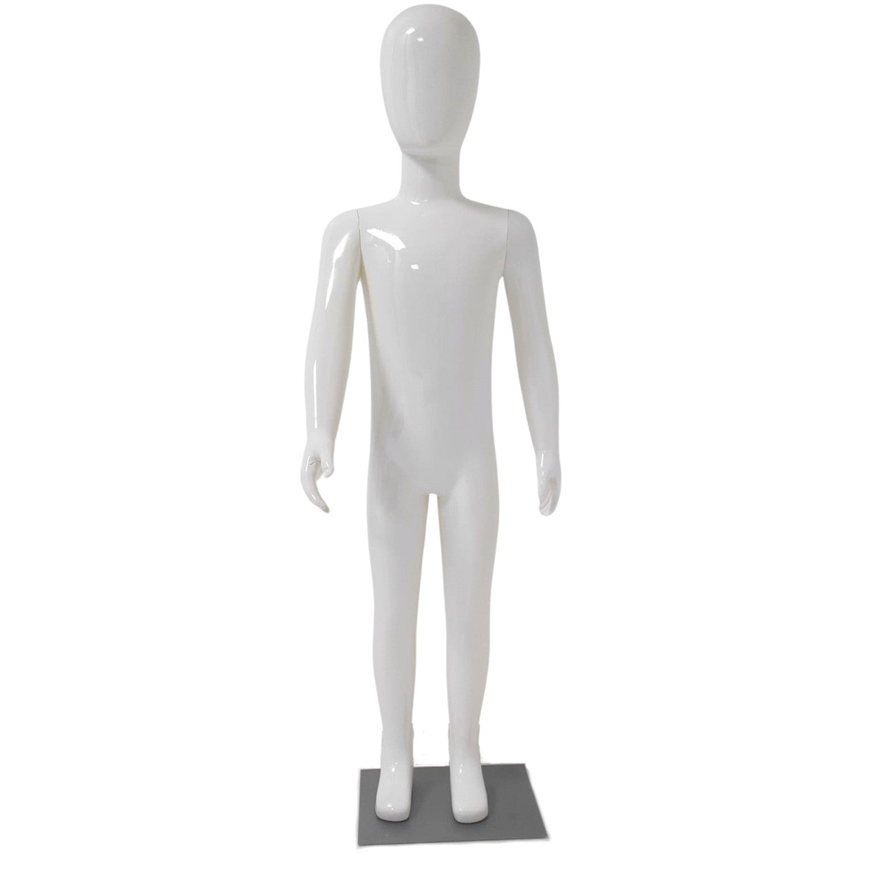 Childs Plastic Egg Head Display Mannequin – Glossy White-116cm