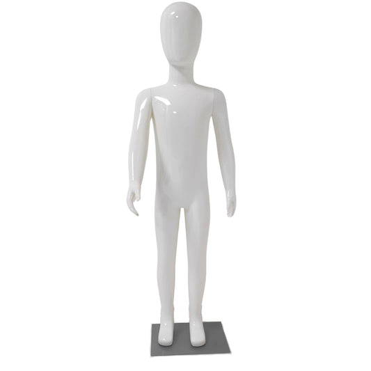 Childs Plastic Egg Head Display Mannequin – Glossy White-116cm