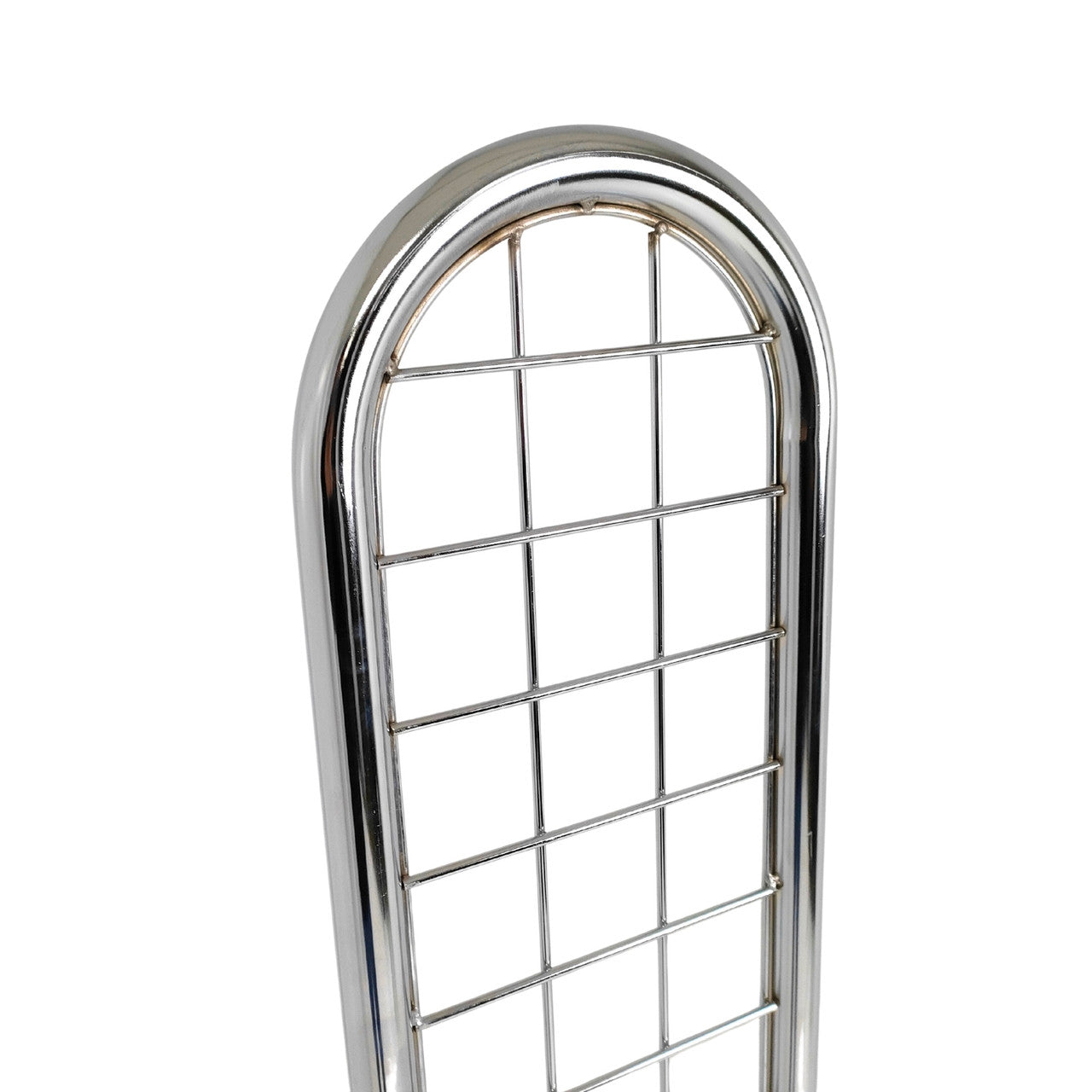 Chrome Gridmesh Tower Display for Retail & Exhibitions, Easy Assembly & Storage