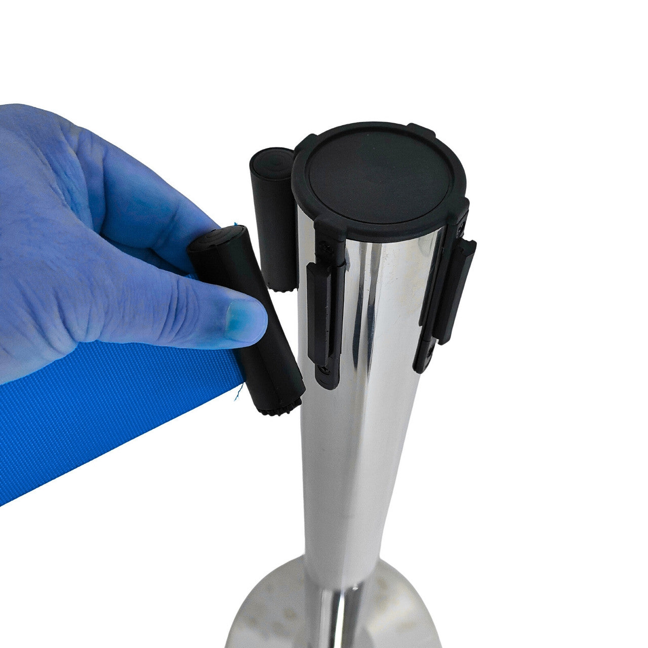 Chrome Retractable Queue Barrier System: Efficient Crowd Control & Queue Management