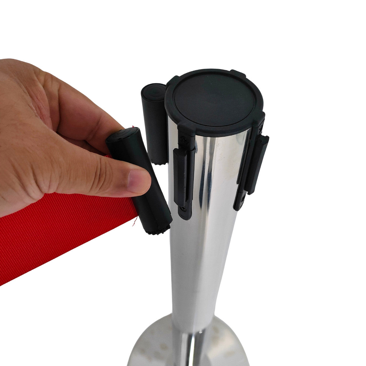 Chrome Retractable Queue Barrier System: Efficient Crowd Control & Queue Management
