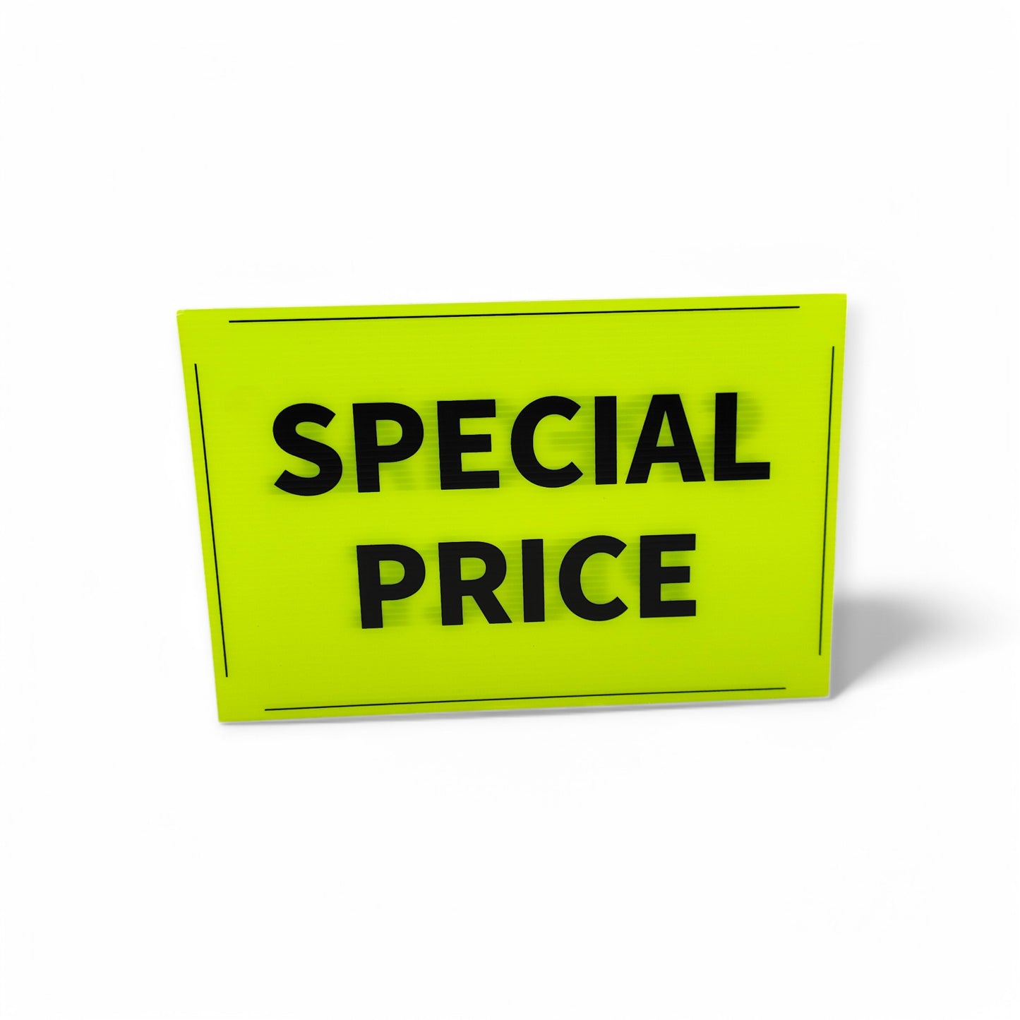 Black & Green Correx Market Promotion Card Sign Board Double-Sided & Waterproof