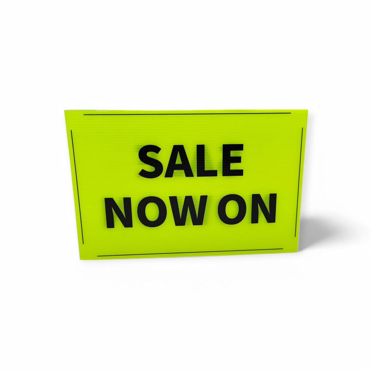 Black & Green Correx Market Promotion Card Sign Board Double-Sided & Waterproof